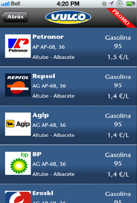 Consulta del precio del combustible