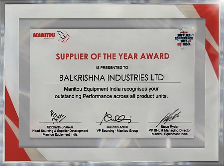 BKT, Proveedor del Año por Manitou Equipment India