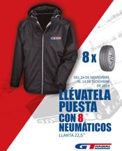 GT Radial regala una chaqueta por la compra de 8 neumáticos de camión