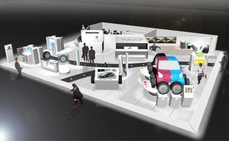 Ilustración del stand Bridgestone en Ginebra