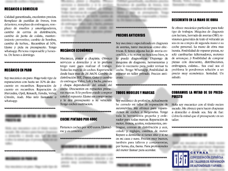 Anuncios de talleres clandestinos