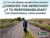 TNU presenta su nueva campaña de derechos y responsabilidades sobre neumáticos usados