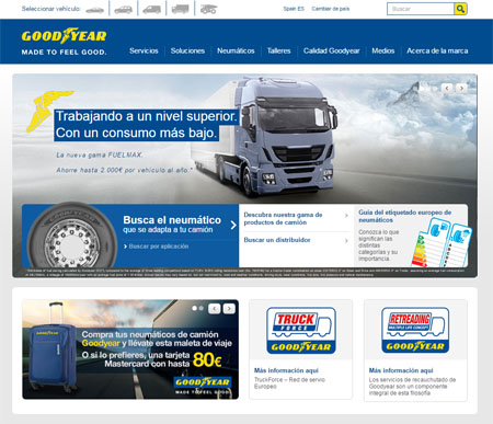 Goodyear estrena web de neumáticos de camión