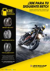 Dunlop regala hasta 30€ en gasolina por la compra de neumáticos de moto