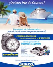 Vulco sortea dos cruceros entre los conductores que cambien neumáticos Goodyear