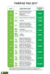 TNU presenta sus tarifas para 2017