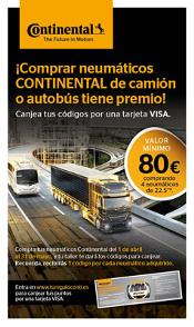 Continental regala tarjetas VISA al comprar neumáticos de camión a través de la red ContiTrade
