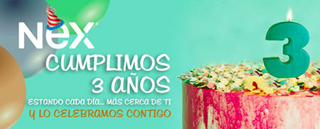 Nex celebra 3 años de actividad
