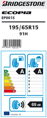 Etiqueta AA Bridgestone Ecopia EP001S