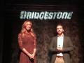 Alberto Fernández de Bridgestone y Gemma Mengual embajadora de Bridgestone Driveguard