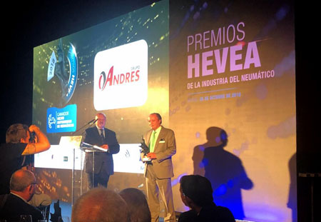Grupo Andrés recibe el Premio Hevea al Mejor Distribuidor de Neumáticos