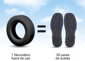 ¿Sabías que se utilizan neumáticos usados para fabricar suelas de zapatos?