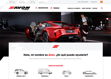 Avon Tyres presenta su nueva web para España