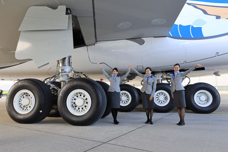Airbus A380 de All Nippon Airways con Michelin Air X