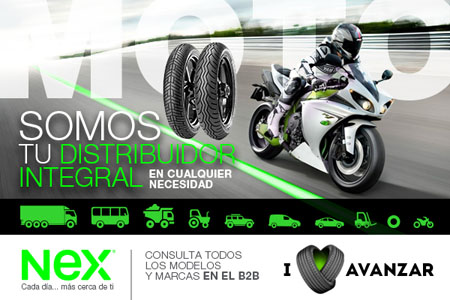 Nex incorpora neumáticos de moto a su portfolio