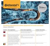 Continental recopila las normas europeas sobre neumáticos de invierno 2019/2020