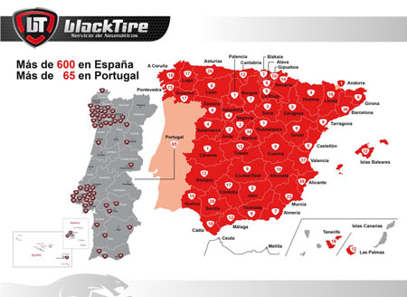 BlackTire cuenta con 749 talleres en España Portugal y Andorra