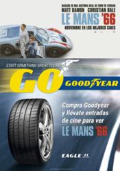 Goodyear te invita al cine para ver la película  Le Mans 66 por la compra de sus neumáticos