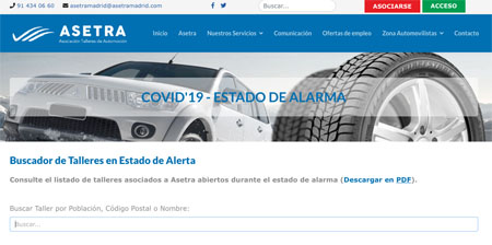 ASETRA habilita un buscador de talleres