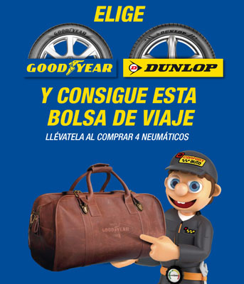 Bolsa de viaje vintage con Goodyear-Dunlop y Confortauto