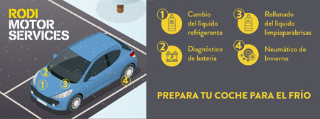 Rodi recomienda preparar el coche para el invierno