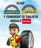 Por la compra de neumáticos Goodyear o Dunlop en Confortauto, llévate de regalo una tarjeta carburante Cepsa