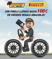 Por la compra de neumáticos Pirelli en Confortauto tarjetas regalo de hasta 100 euros en Amazon