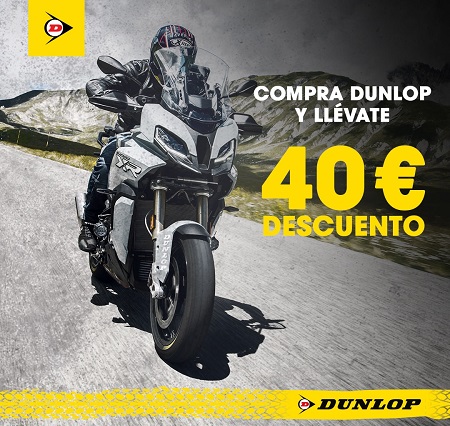 Dunlop reembolsa 40€ por la compra de sus neumáticos de moto