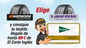 Confortauto regala compras de hasta 60 euros en El Corte Ingles por la compra de neumáticos Hankook o Laufenn