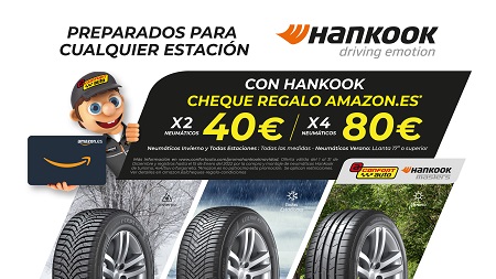 Confortauto y Hankook te regalan cheques regalo en Amazon