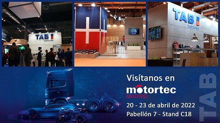 TAB Batteries ya tiene stand en Motortec Madrid 2022