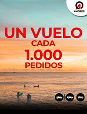 Neumáticos Andrés recompensa a sus clientes con vuelos en avión cada 1.000 pedidos realizados en la plataforma B2B