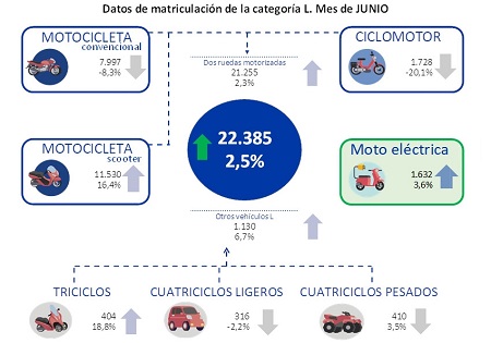 Datos de las matriculaciones en junio
