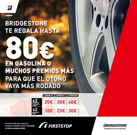80 euros en combustible con Bridgestone y First Stop