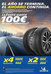 Confortauto regala cheques-combustible de hasta 100 euros por la compra de neumáticos todo tiempo Michelin