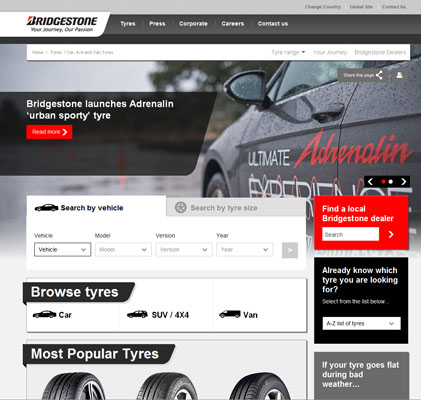 Nueva web de Bridgestone Europa