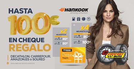 Hankook y Confortauto regalan hasta 100 euros por renovar los neumáticos 