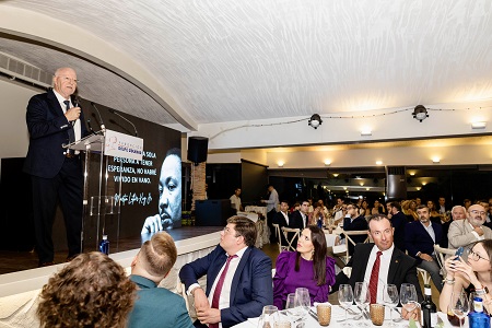 Juan Ramón Pérez durante la cena benéfica