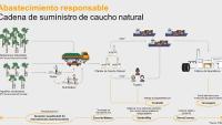 La producción de neumáticos Continental utiliza materiales sostenibles como caucho reciclado, cáscaras de arroz y botellas de plástico